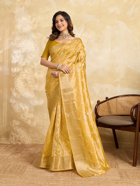 Partywear saree in banarasi style