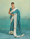 KcPc New Creap Silk Ajrakh Style With Stone Work Saree STR