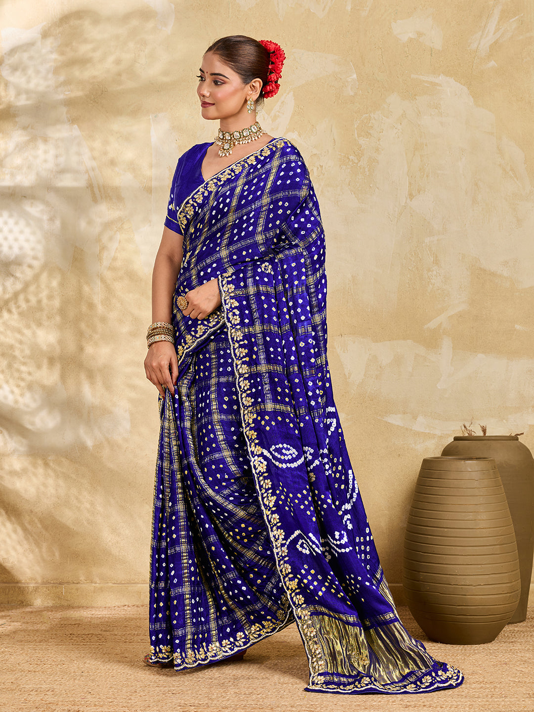 Buy New Royal Ghatchola Style Saree with Gota Patti Work KcPc