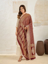 New Launch Pure Khaddi Georgette Upada Neemzari Bandhej Dupatta 3