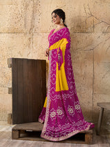 Buy Bandhani Saree With Gota patti Work Kcpc 