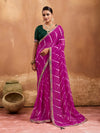 Leheriya style saree in pink colour 