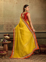 KcPc New Classic Banarasi Style Kota Doria Saree with Blouse SWA