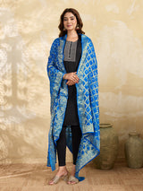KcPc Special Silk Bandhani Dupatta with Handmade Work Sky Blue SA