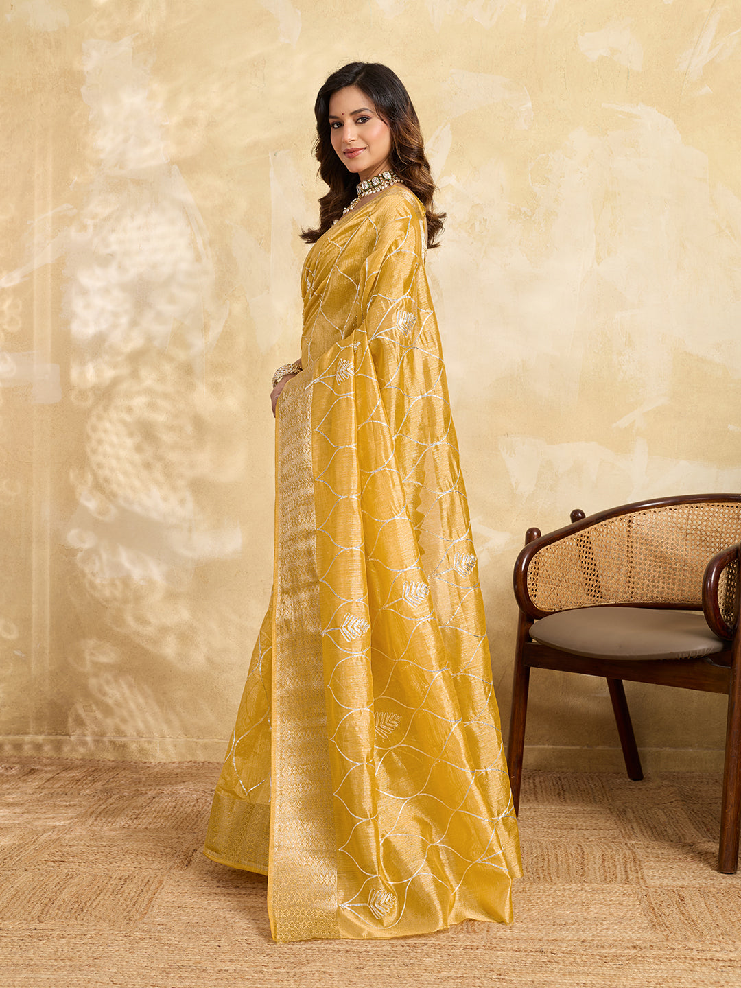 Partywear saree in banarasi style