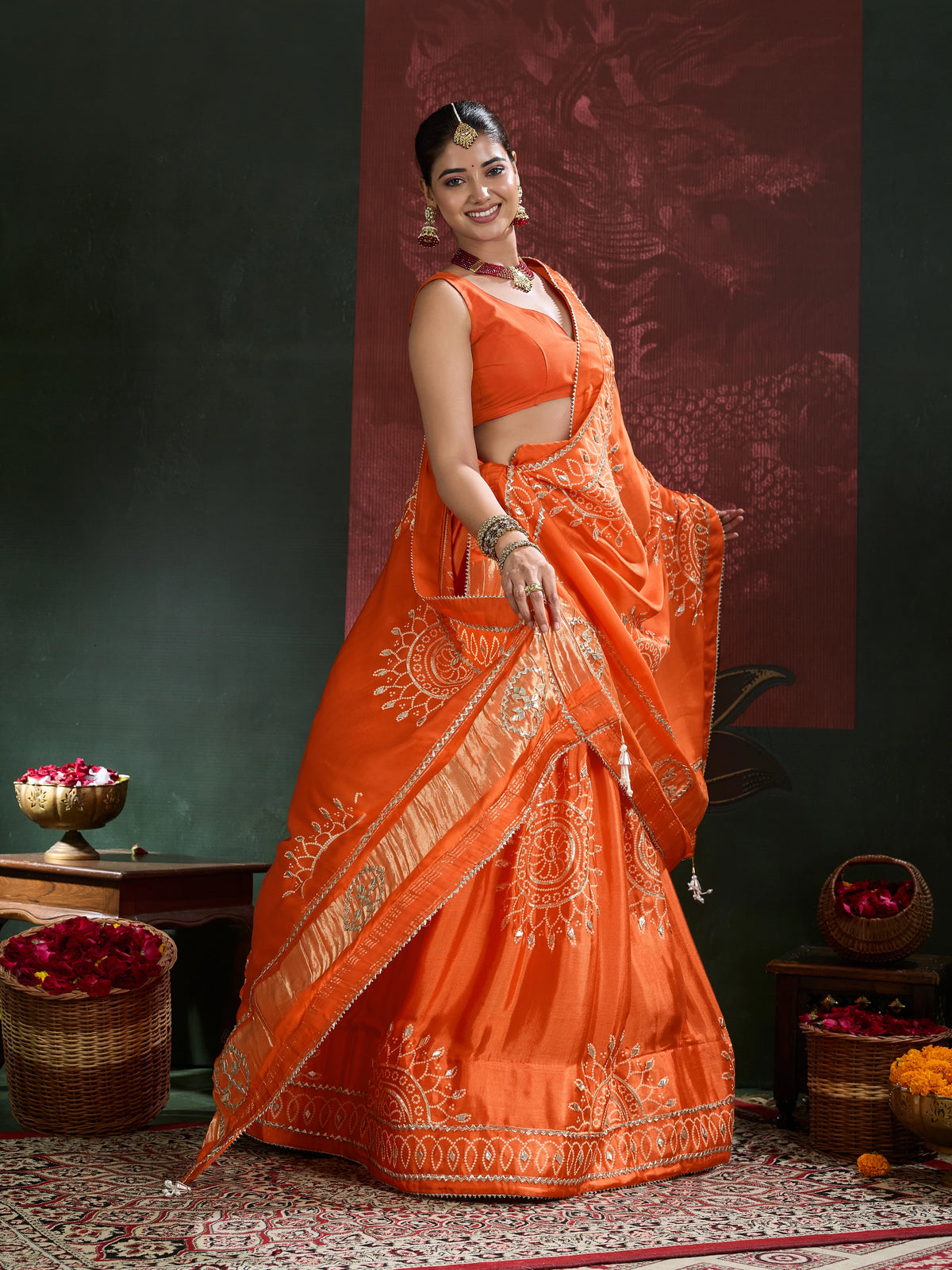 KcPc New Elegant Ethnic Gaji Silk Bandhani Lehenga Collection GOR