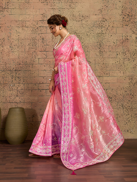 Buy New Latest Tissue Bollywood Style With Gotapatti Work Saree
