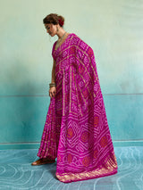 KcPc New Gaji Silk Bandhani Ghatchola SareeRani