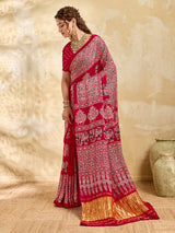 Buy Modal Silk Ajrakh Style With Mirror Work KcPc 