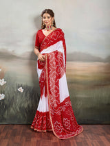 Buy New Festive Faag Style Saree with Elegant Border Work Kcpc image 1