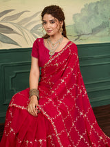 Buy Stylish Festive Wear Saree With Pittan Work KcPc