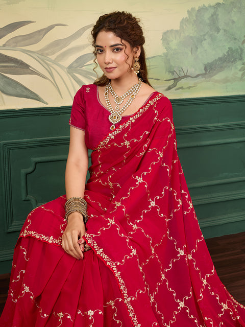 Buy Stylish Festive Wear Saree With Pittan Work KcPc