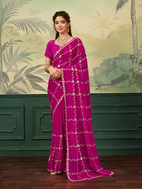 Buy New Festive Wear Saree With Rich Pittan Embellishment KcPc
