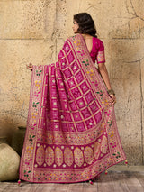  Georgette Gharchola Bandhej Cutdana Gotapatti Work Saree 