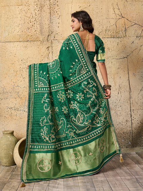 Buy Modal Silk Bandhani Style Saree KcPC