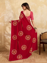 Buy Designer Bandhani Saree with Gota Patti Work Kcpc 