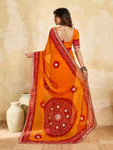 KcPc Elegant Georgette Bandhani Saree with Rich Gotapatti Work PDM