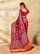 Buy Modal Silk Ajrakh Style With Mirror Work KcPc 