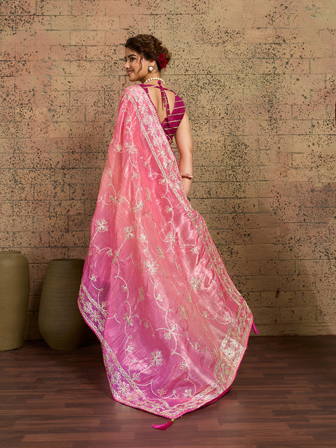 Buy New Latest Tissue Bollywood Style With Gotapatti Work Saree
