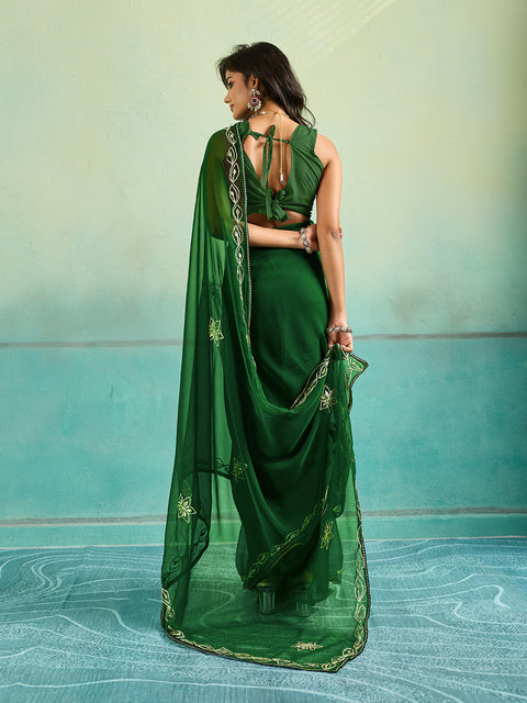 KcPc New Chiffon Bollywood Style Gotapatti Work Saree MHS