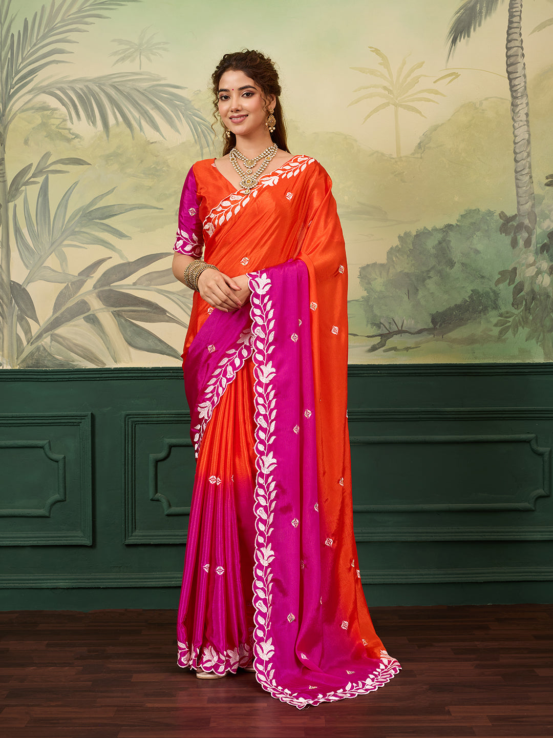 Buy Bollywood Style With Kashida Work Saree
