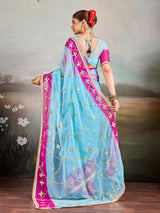 KcPc Traditional Style Chiffon Saree with Gota Patti DetailingMHS