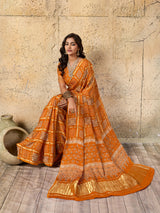 Buy Ajrakh saree With Traditional Wear Kcpc