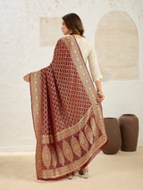 New Launch Pure Khaddi Georgette Upada Neemzari Bandhej Dupatta 5