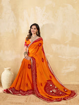 KcPc Elegant Georgette Bandhani Saree with Rich Gotapatti Work PDM