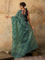 Kota Doria Saree in green colour under 500