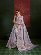 KcPc Premium Cotton Silk Kalamkari Saree with Stone WorkGAN
