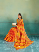 Buy Leheriya Style With Gotapatti Work Saree
