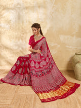 Buy Modal Silk Ajrakh Style With Mirror Work KcPc 