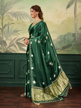 Buy Designer Saree with Handcrafted Cutdana Work KcPc