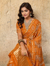Buy Ajrakh saree With Traditional Wear Kcpc