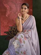KcPc Premium Cotton Silk Kalamkari Saree with Stone WorkGAN