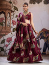KcPc Gaji Silk Kalamkari Lehenga with Gotapatti WorkGOURI
