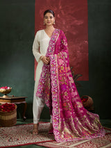 KcPc Latest Khaddi Georgette kalamkari Style Wth Embroidery Work Dupatta TUF