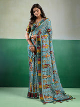 Buy Kalamkari Saree With Mehendi Wear