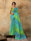 Kota Doria Saree in sky blue colour under 1000