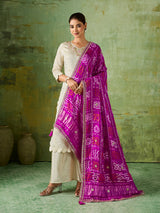 KcPc New Traditional Bandhani Style Gaji Silk Dupatta with Gota Patti WorkAMT