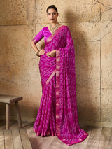 Buy Bandhani Style Saree Casual Wear kcpc 1