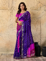 KcPc Traditional Bandhani Style Georgette Saree Perfect Festive Collection SWA