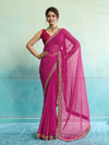 KcPc New Launch Georgette Leheriya Style With Embroidery Border Work Saree STL