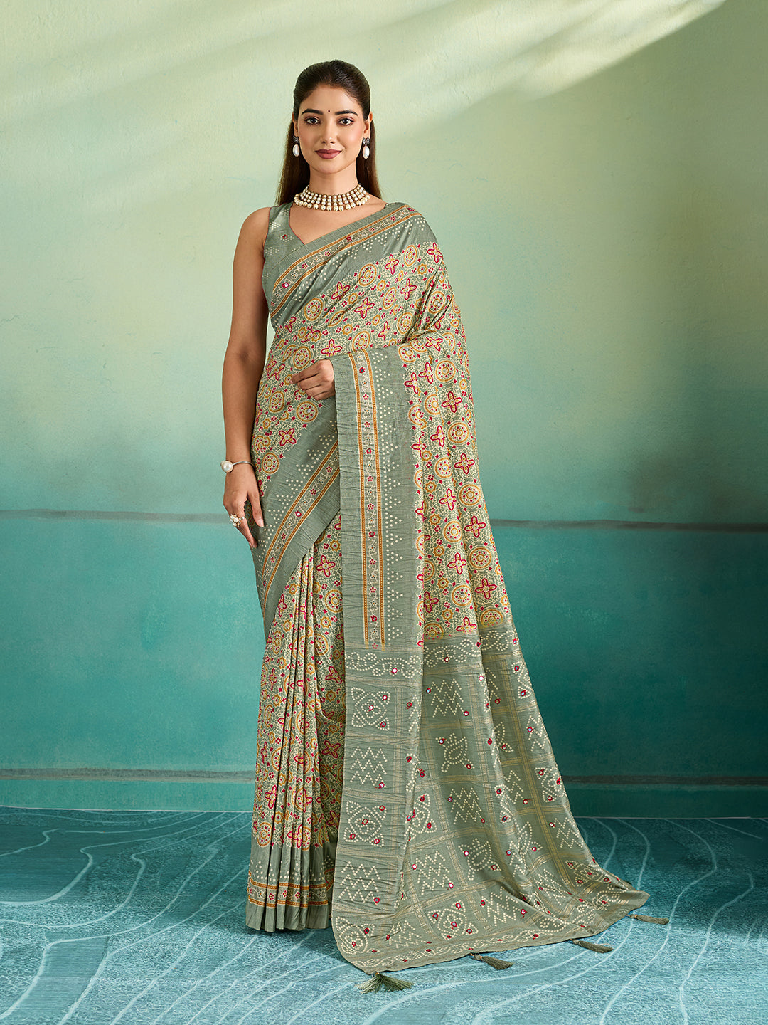 KcPc Premium Tusser Style Tussar Silk Saree with Aari & Aabla DetailingSTR