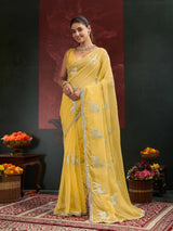 KcPc Designer Style Georgette Saree Featuring Traditional Gota Work