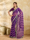 By Latest New Chiffon Leheriya Style With Embroidery Border Work Saree