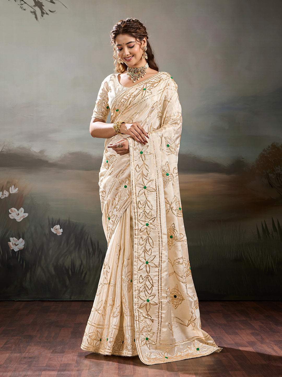 Buy Tusser Silk With Traditional Style Saree KcPc 