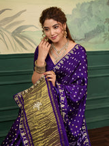 Buy Mondal Silk wiht Bandhani Style Saree kcpc