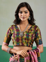 Buy Kalamkari Saree With Mehendi Wear